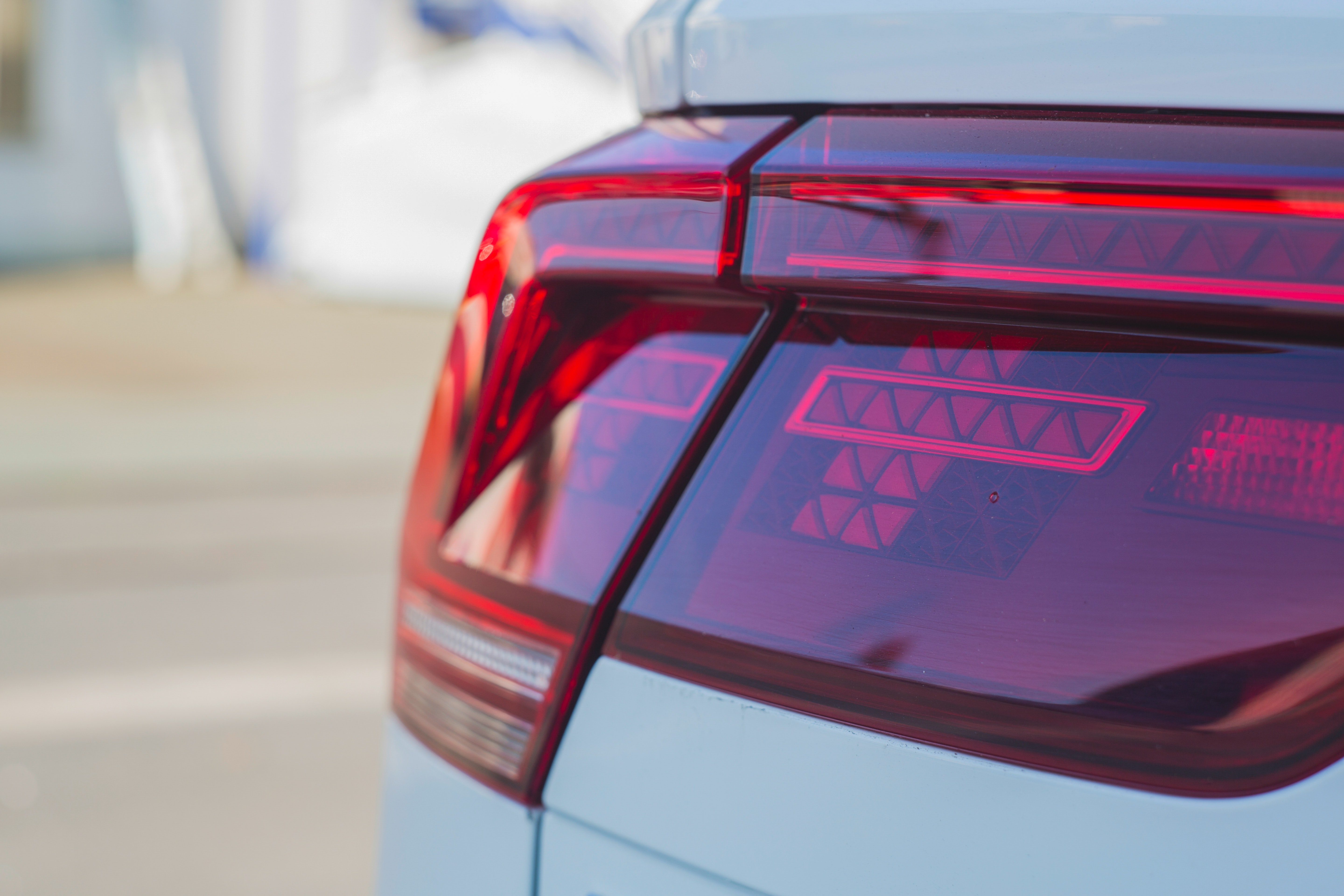 Car taillight closeup